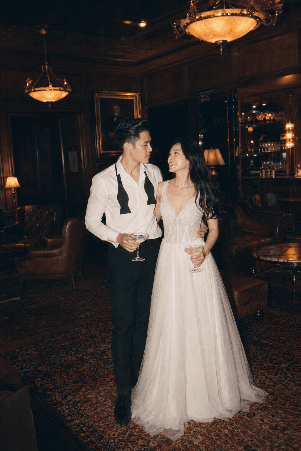 Ricky and Fellycia in an elegant monochrome portrait